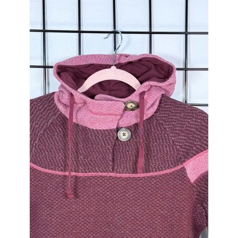 prAna Tunic‎ Hoodie Jacket Womens S Red Pink Pullover Gorpcore Outdoors Bohemian